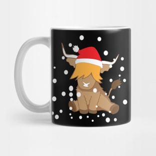 Cute highland cow christmas t shirt snow Mug